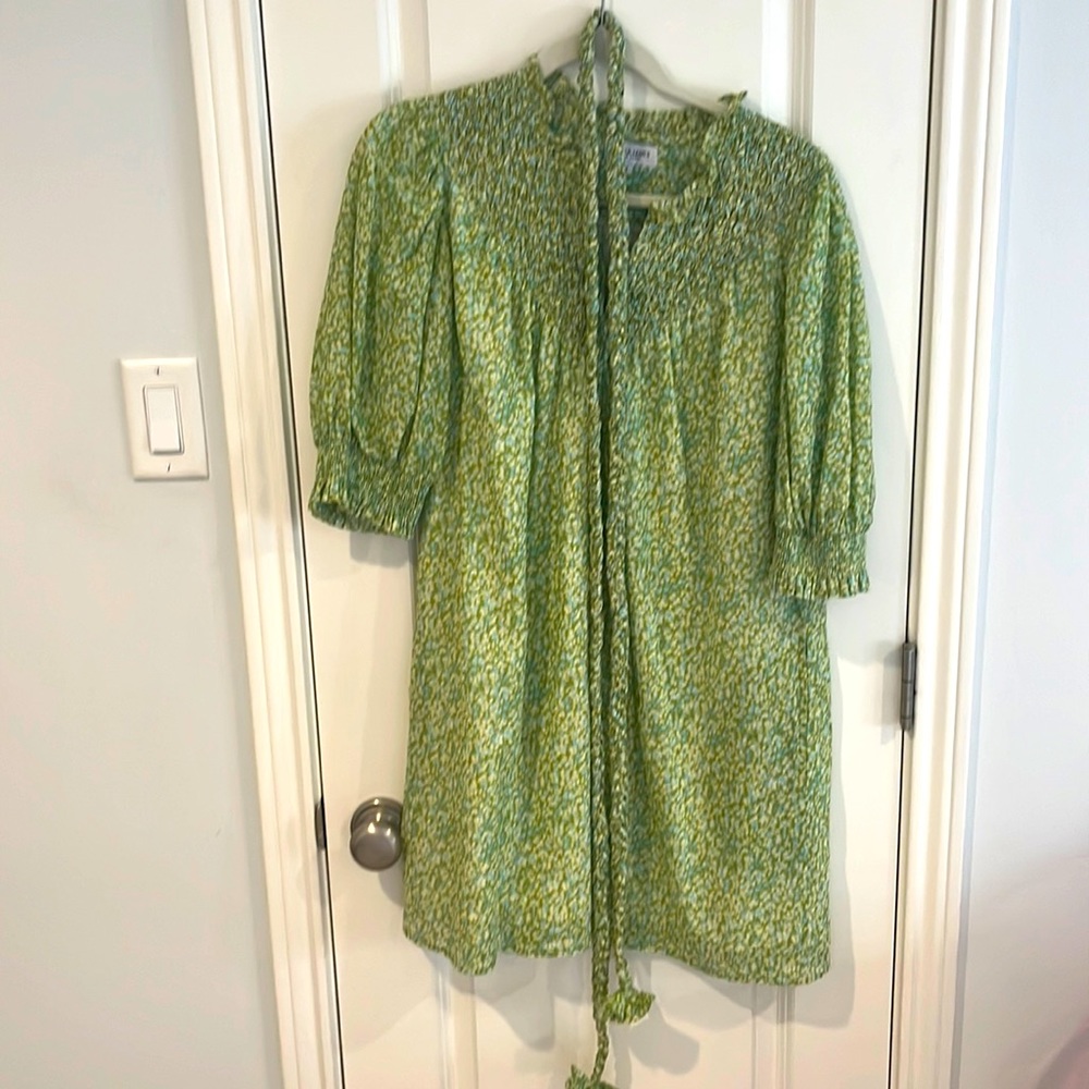 Olivia, James the label size medium smocked, floral, blue, green and white dress